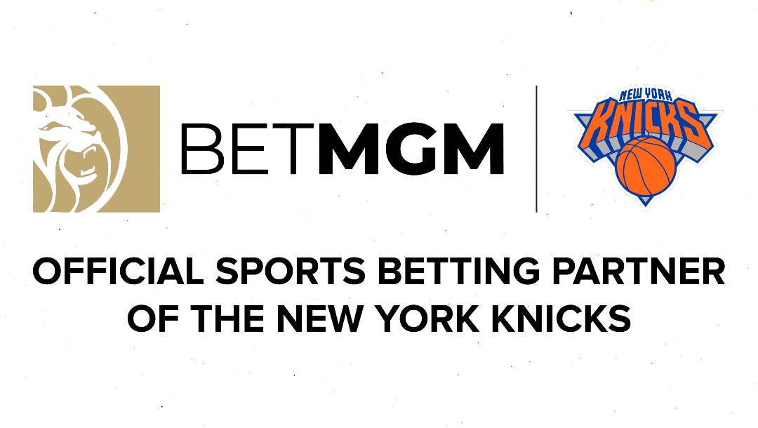 BetMGM logo next to the New York Knicks logo
