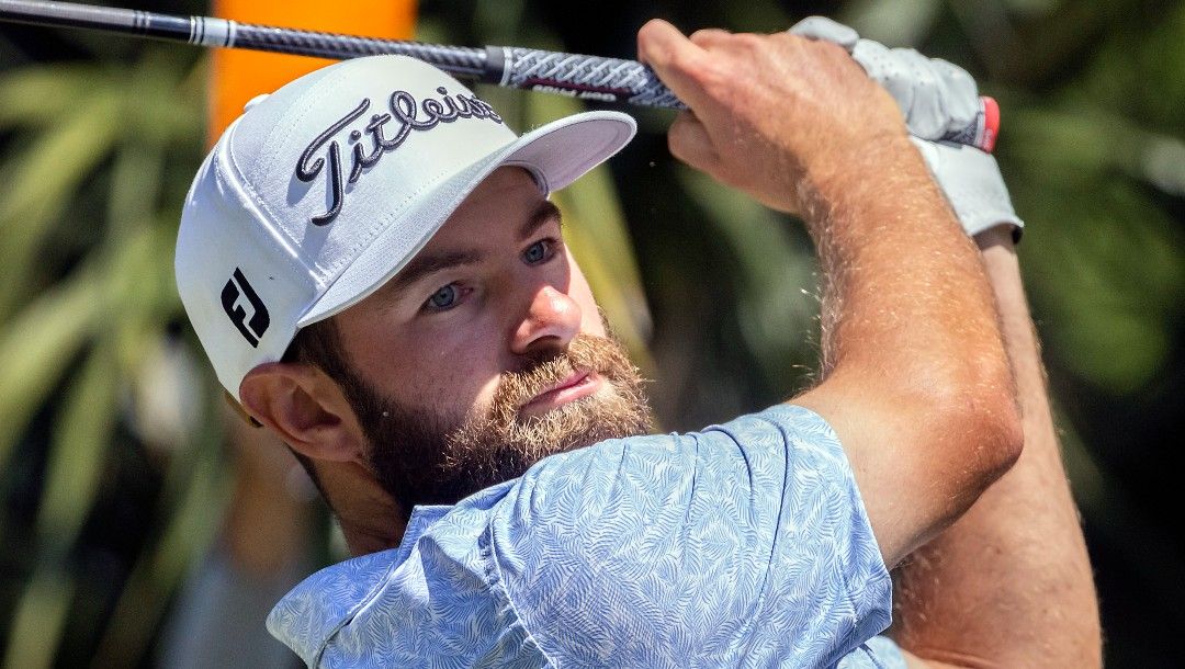 Cameron Young watches his drive down the 11th fairway during the second round of the RBC Heritage golf tournament, Friday, April 15, 2022, in Hilton Head Island, S.C.