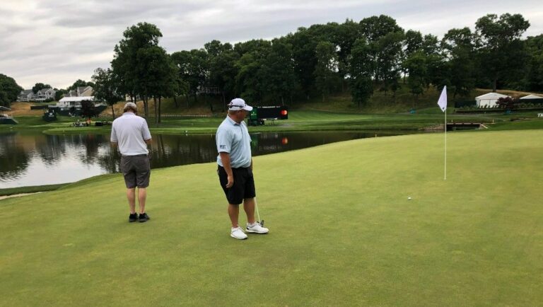 Conrad Shindler during a practice round on Tuesday at TPC River Highlands.