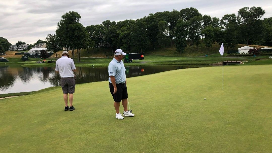 Conrad Shindler during a practice round on Tuesday at TPC River Highlands.