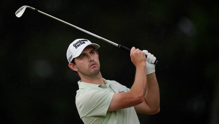 Patrick Cantlay watches his shot on the 11th hole during the second round of the U.S. Open golf tournament at The Country Club, Friday, June 17, 2022, in Brookline, Mass.