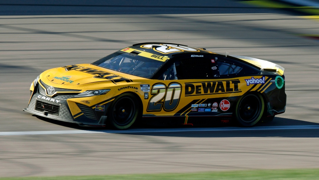 Christopher Bell heads down the front straightaway during a NASCAR Cup Series auto race at Kansas Speedway in Kansas City, Kan., Sunday, Sept. 11, 2022. (AP Photo/Colin E. Braley)
