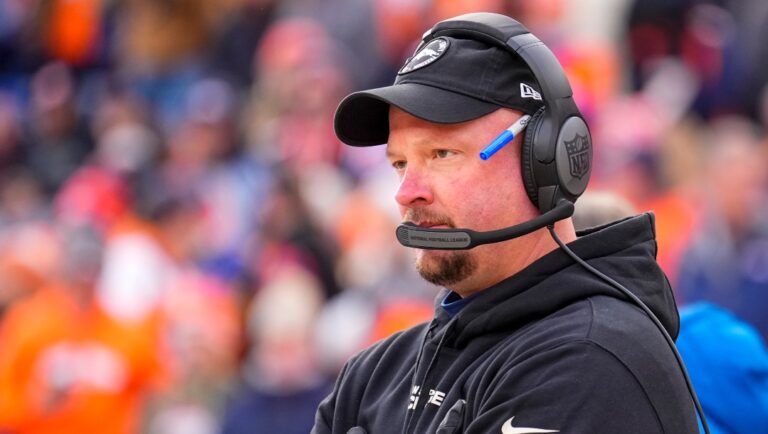 Denver Broncos head coach Nathaniel Hackett looks on against the Arizona Cardinals during the first half of an NFL football game Sunday, Dec. 18, 2022, in Denver. (AP Photo/Jack Dempsey)