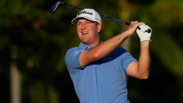 Tom Hoge plays his shot from the 11th tee during the first round of the Sony Open golf tournament, Thursday, Jan. 12, 2023, at Waialae Country Club in Honolulu.