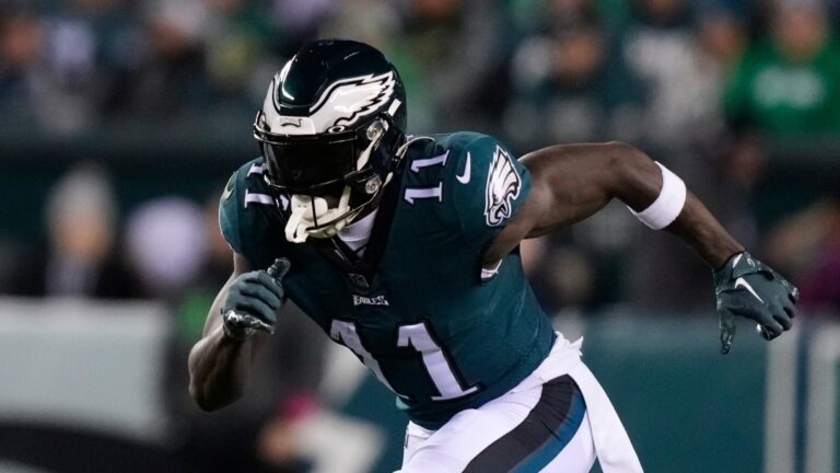 Philadelphia Eagles wide receiver AJ Brown runs