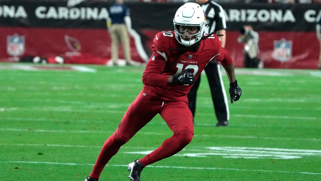 Arizona Cardinals wide receiver DeAndre Hopkins (10) during the second half of an NFL football game against the Tampa Bay Buccaneers, Sunday, Dec. 25, 2022, in Glendale, Ariz.
