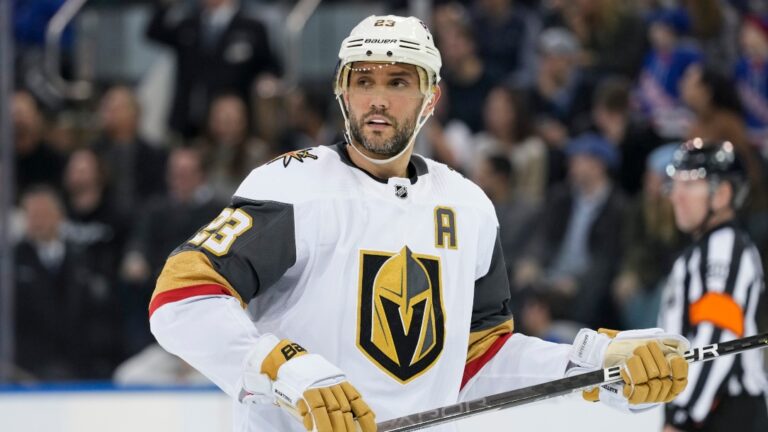 Vegas Golden Knights defenseman Alec Martinez during the third period of an NHL hockey game against the New York Rangers, Friday, Jan. 27, 2023, at Madison Square Garden in New York. The Rangers won 4-1. (AP Photo/Mary Altaffer)