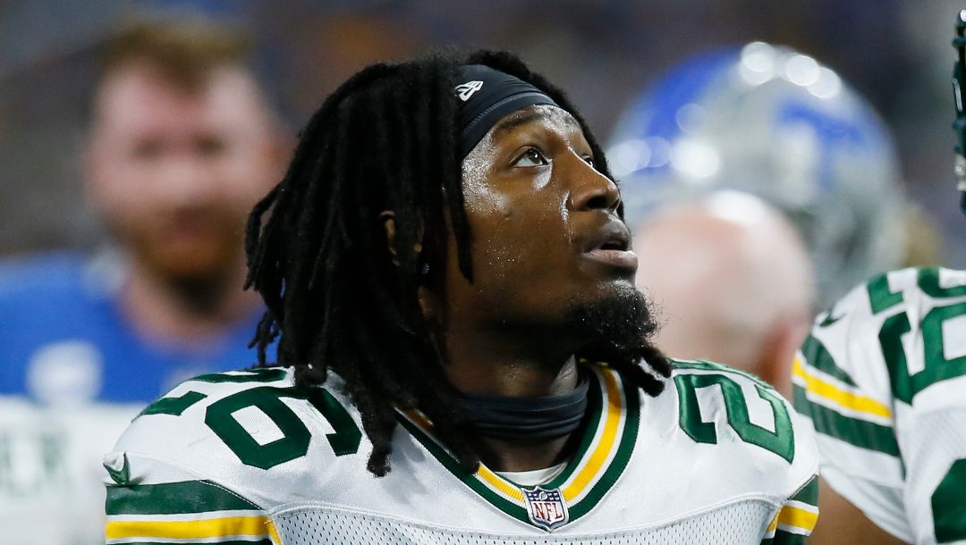 Green Bay Packers safety Darnell Savage (26) during the second half of an NFL football game against the Detroit Lions Sunday, Nov. 6, 2022, in Detroit.