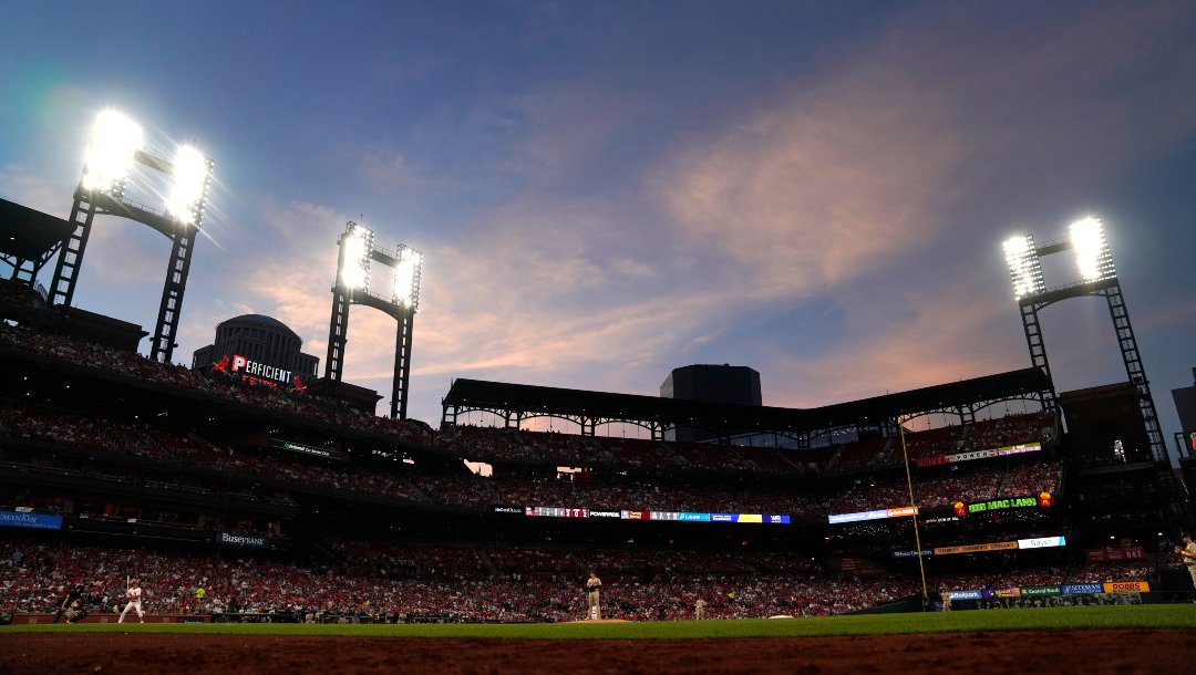The St. Louis Cardinals and San Diego Padres play during the fifth inning of a baseball game at Busch Stadium Tuesday, May 31, 2022, in St. Louis.