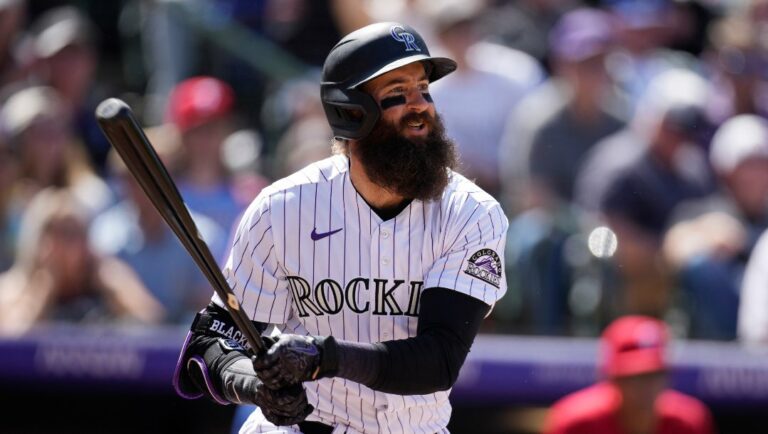 Colorado Rockies right fielder Charlie Blackmon (19) in the fifth inning of a baseball game Wednesday, April 20, 2022, in Denver.