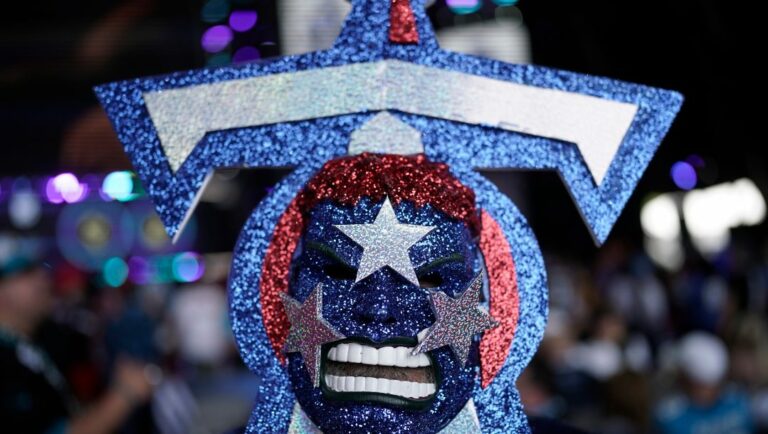 Tennessee Titans Mark Laderman poses for a portrait before the second round of the NFL football draft Friday, April 29, 2022, in Las Vegas.