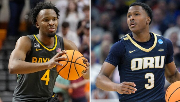 Baylor guard LJ Cryer (4) during an NCAA college basketball game against Oklahoma State, Monday, Feb. 27, 2023, in Stillwater, Okla. (AP Photo/Sue Ogrocki) Oral Roberts guard Max Abmas (3) during the first half of a first-round college basketball game against Duke in the NCAA Tournament, Thursday, March 16, 2023, in Orlando, Fla. (AP Photo/Phelan M. Ebenhack)