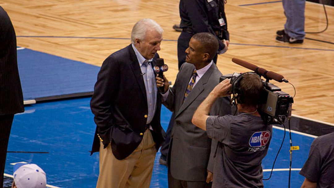 San Antonio Spurs vs Orlando Magic, postgame interview with Spurs head coach Gregg Popovich, December 2010, Orlando, Florida.