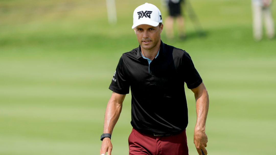 Eric Cole of the United States walks on the first green during the Mexico Open golf tournament's final round in Puerto Vallarta, Mexico, Sunday, April 30, 2023.