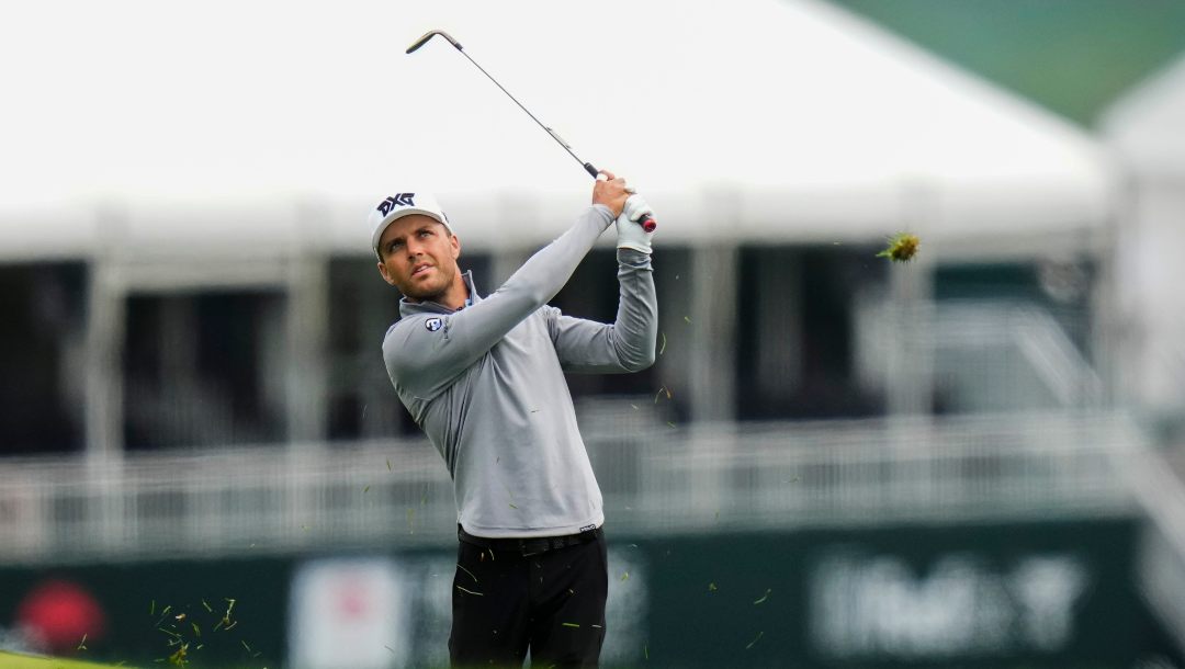 Eric Cole hits off the second fairway during the second round of the Travelers Championship golf tournament at TPC River Highlands, Friday, June 23, 2023, in Cromwell, Conn.