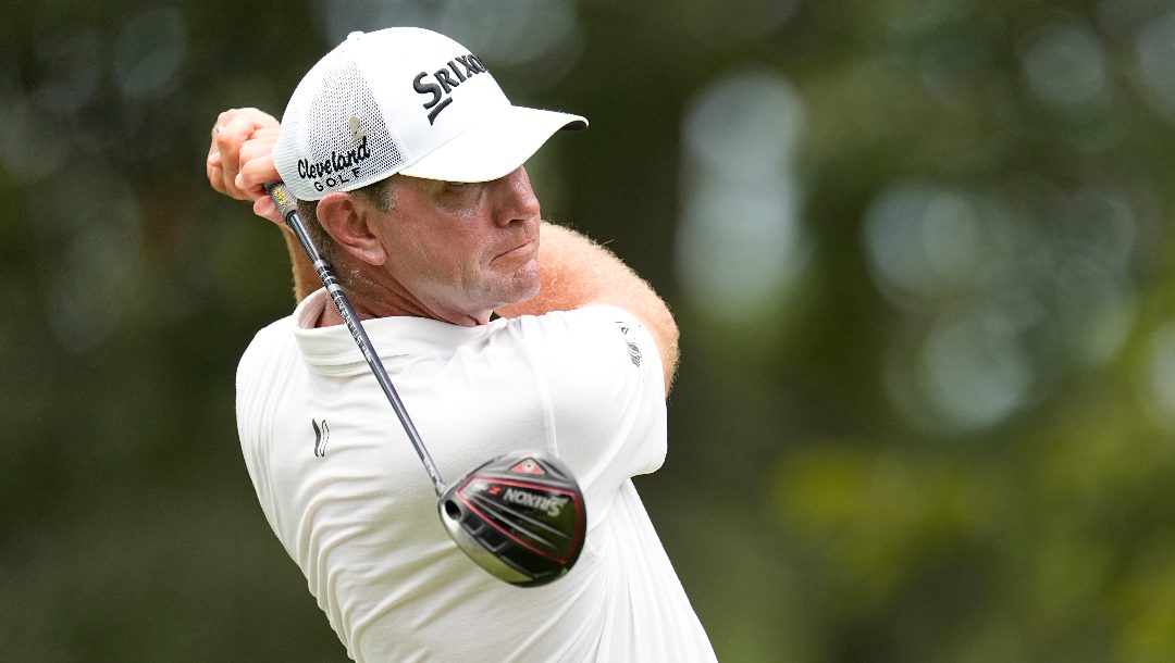 Lucas Glover hits from the seventh tee during the third round of the St. Jude Championship golf tournament Saturday, Aug. 12, 2023, in Memphis, Tenn.