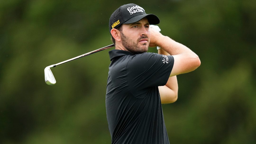 Patrick Cantlay tees off on the fifth hole during the third round of the Travelers Championship golf tournament at TPC River Highlands, Saturday, June 24, 2023, in Cromwell, Conn.