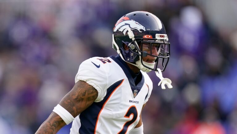 Denver Broncos cornerback Pat Surtain II defends in the first half of an NFL football game against the Baltimore Ravens, Sunday, Dec. 4, 2022, in Baltimore. (AP Photo/Patrick Semansky)
