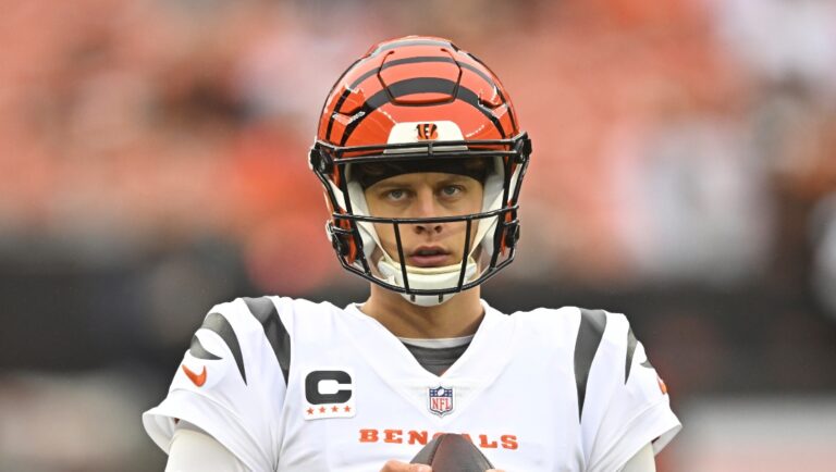 Cincinnati Bengals quarterback Joe Burrow warms up before an NFL football game against the Cleveland Browns, Sunday, Sept. 10, 2023, in Cleveland. The Browns won 24-3.