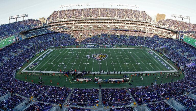 FILE - This is a general view of M&T Bank Stadium in the second half of an NFL football game between the Baltimore Ravens and the Indianapolis Colts in Baltimore, Sunday, Dec. 11, 2011. There are 23 venues bidding to host soccer matches at the 2026 World Cup in the United States, Mexico and Canada. (AP Photo/Patrick Semansky, File)