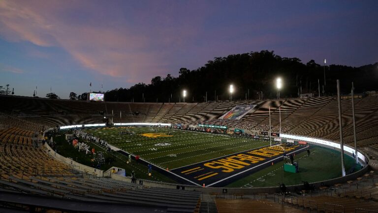 California Memorial Stadium during an NCAA college football game between California and Oregon in Berkeley, Calif., Saturday, Dec. 5, 2020.