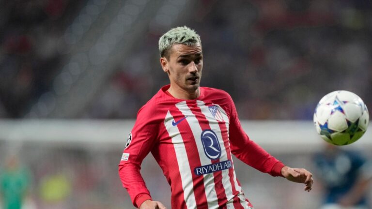 Atletico Madrid's Antoine Griezmann during the Champions League match between Atletico Madrid and Feyenoord