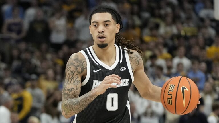 Providence's Alyn Breed during the second half of an NCAA college basketball game against Marquette Wednesday, Jan. 18, 2023, in Milwaukee. Marquette won 83-75.