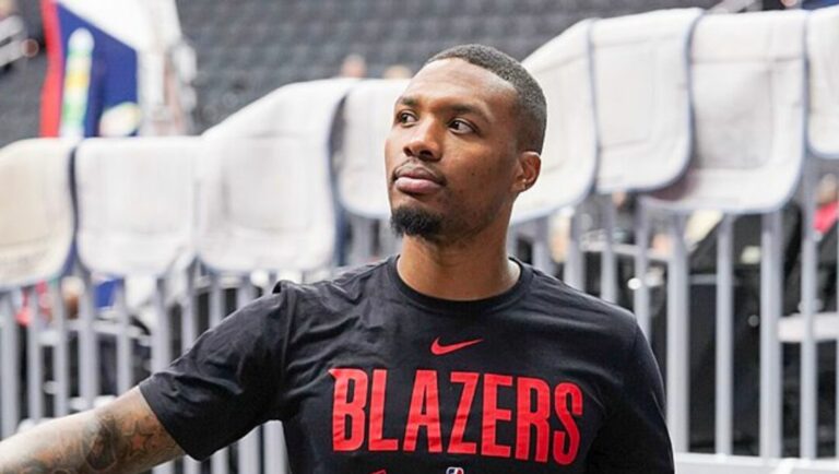 Damian Lillard of the Portland Trail Blazers during a shootaround in November 2018.