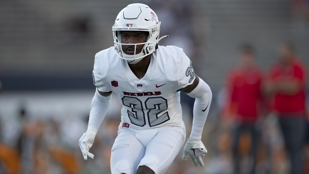 UNLV defensive back Ricky Johnson warms up before an NCAA college football game against UTEP on Saturday, Sept. 23, 2023, in El Paso, Texas.