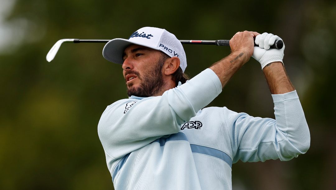 Max Homa hits from the first hole during the final round of the Genesis Invitational golf tournament at Riviera Country Club, Sunday, Feb. 18, 2024, in the Pacific Palisades area of, Los Angeles.