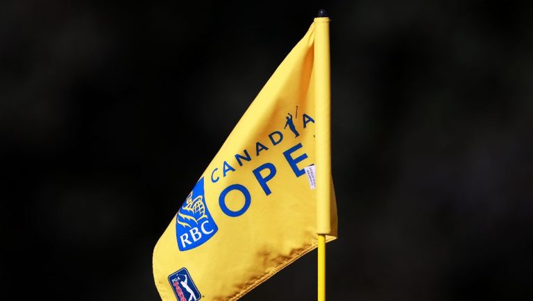A pin flag is displayed prior to the RBC Canadian Open at Hamilton Golf & Country Club on May 29, 2024 in Hamilton, Ontario.