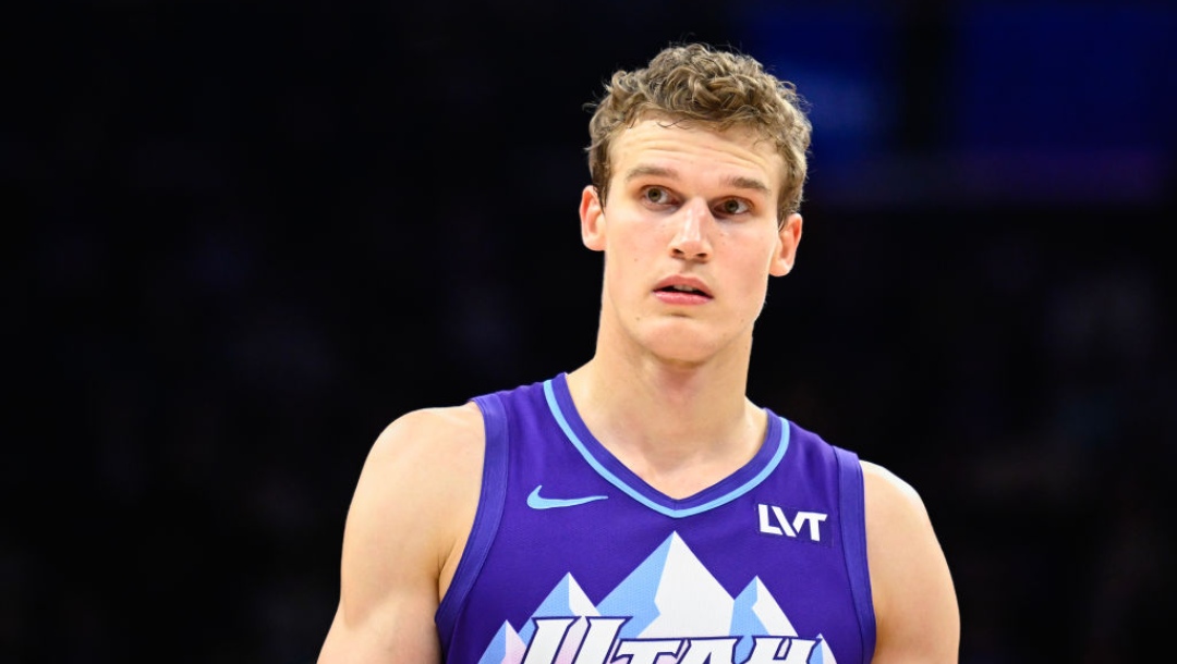 SALT LAKE CITY, UTAH - DECEMBER 01: Lauri Markkanen #23 of the Utah Jazz looks on during the second half against the Los Angeles Lakers at Delta Center on December 01, 2024 in Salt Lake City, Utah. NOTE TO USER: User expressly acknowledges and agrees that, by downloading and or using this photograph, User is consenting to the terms and conditions of the Getty Images License Agreement.
