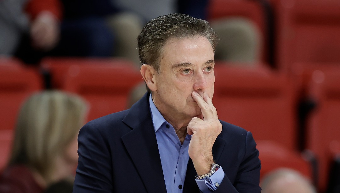 St. John's head coach Rick Pitino looks on during the first half of an NCAA college basketball game against Wagner Wednesday, Nov. 13, 2024, in New York. (AP Photo/Adam Hunger)