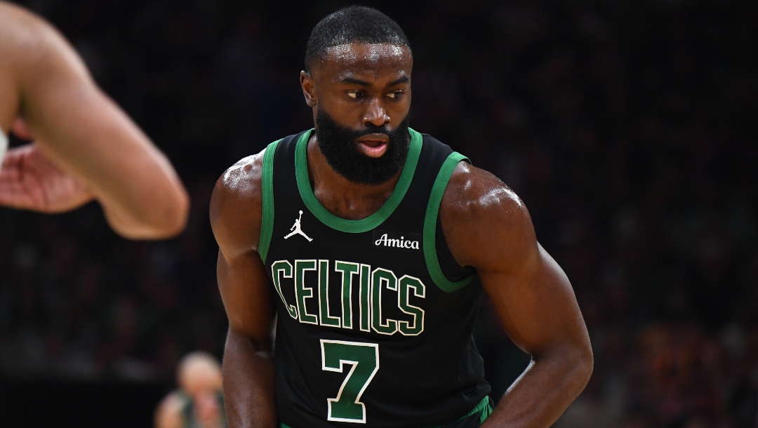 Jaylen Brown #7 of the Boston Celtics poses for a photo during the game against the New York Knicks during Round Two Game Five of the 2025 NBA Playoffs on May 14, 2025 at TD Garden in Boston, Massachusetts.
