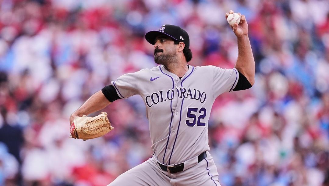 Colorado Rockies' Scott Alexander in action during a baseball game, Monday, March 31, 2025, in Philadelphia. (AP Photo/Matt Rourke) Colorado