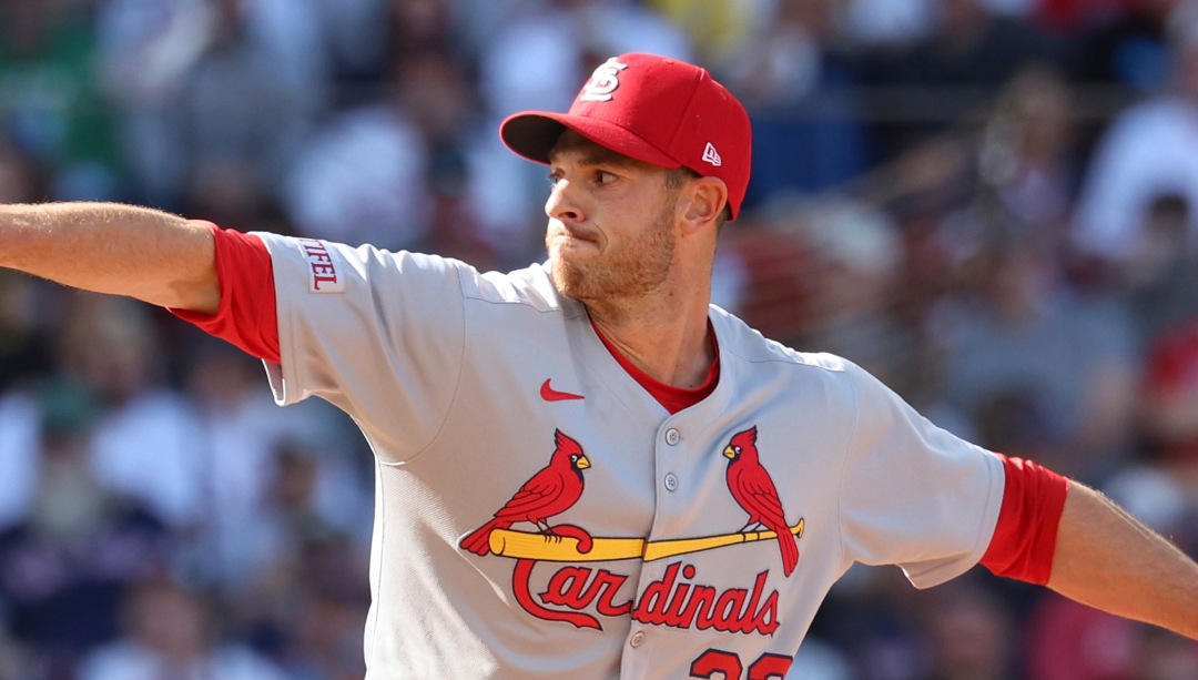 St. Louis Cardinals pitcher Steven Matz (32) throws during the fifth inning of a baseball game against the Boston Red Sox, Friday, April 4, 2025, in Boston. (AP Photo/Mark Stockwell)