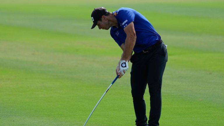Viktor Hovland, of Norway, hits from the third fairway during the third round of the Hero World Challenge PGA Tour at the Albany Golf Club, in New Providence, Bahamas, Saturday, Dec. 2, 2023.