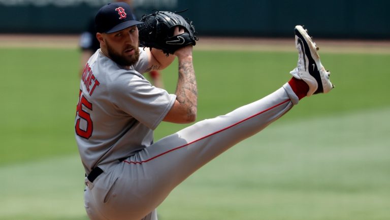 Boston Red Sox pitcher Garrett Crochet throws during the first inning of a baseball game against the Atlanta Braves, Sunday, June 1, 2025, in Atlanta.