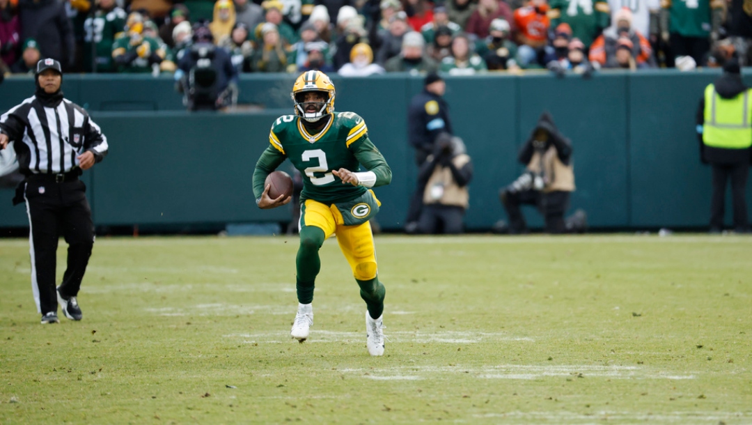 Green Bay Packers quarterback Malik Willis (2) during an NFL football game Sunday, Jan. 5, 2025, in Green Bay, Wis.