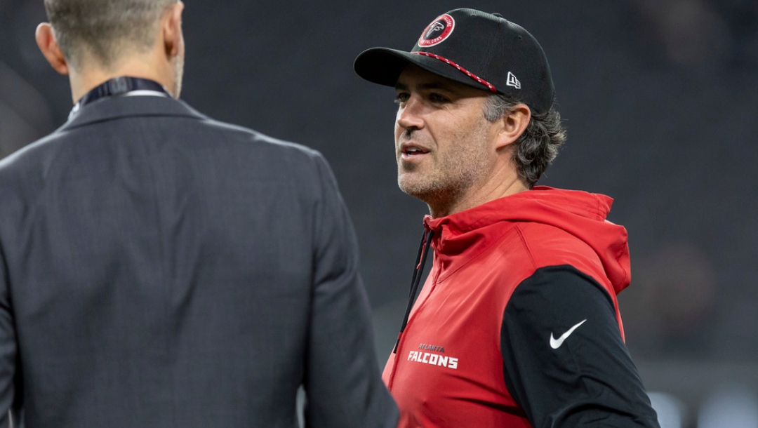 Atlanta Falcons offensive coordinator Zac Robinson before coaching against the Las Vegas Raiders in an NFL football game, Monday, Dec. 16, 2024, in Las Vegas. Falcons defeated the Raiders 15-9.