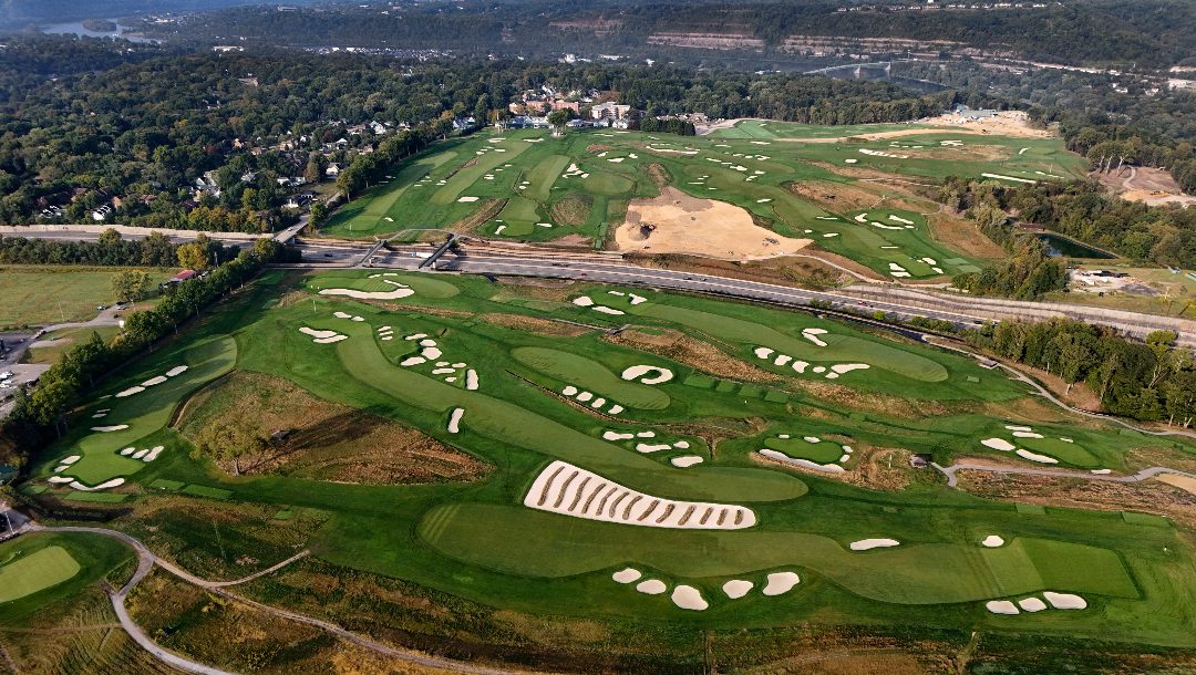 This is an overall photo of Oakmont Country Club in Oakmont, Pa., Monday, Sept. 16, 2024, the course for the 2025 U.S. Open golf tournament.