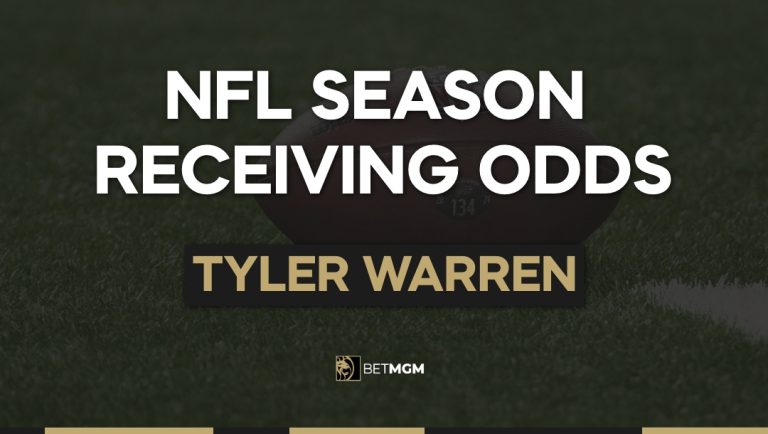 Tyler Warren Yards & TDs This Season: Receiving Odds