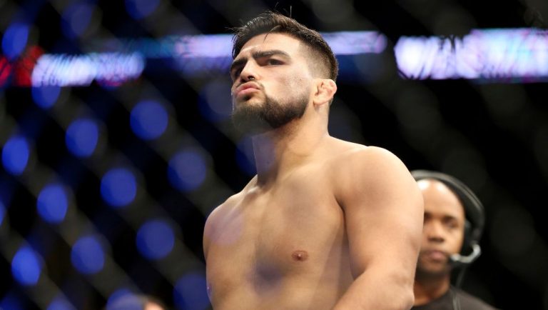 Kelvin Gastelum is seen before his mixed martial arts bout at UFC on Fox 25, Saturday, July 22, 2017, in New York.