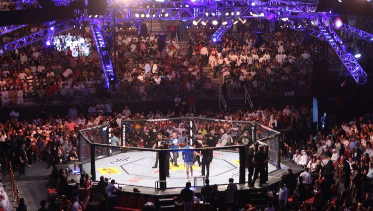The Ultimate Fighting Championship 112 event took place at the Ferrari World theme park on Yas Island, near Abu Dhabi.