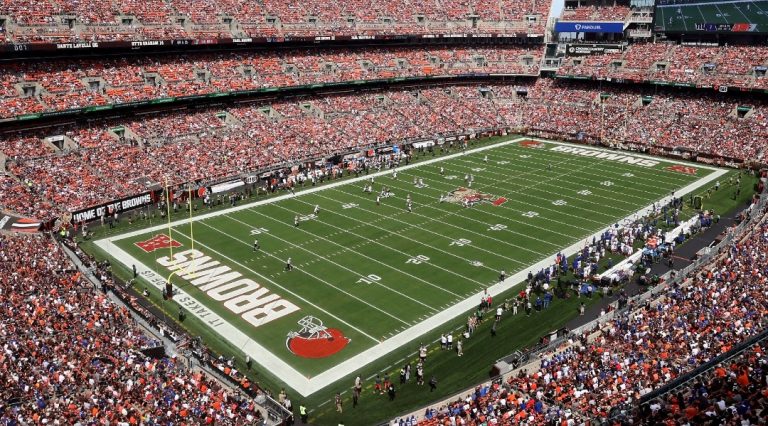FILE - Huntington Bank Field during an NFL football game between the Cleveland Browns and the New York Giants, Sept. 22, 2024, in Cleveland. (AP Photo/Kirk Irwin, File)