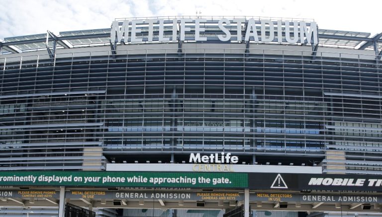 Fans arrive at MetLife Stadium before an NFL football game between the New York Jets and the Buffalo Bills Sunday, Sept. 8, 2019, in East Rutherford, N.J.