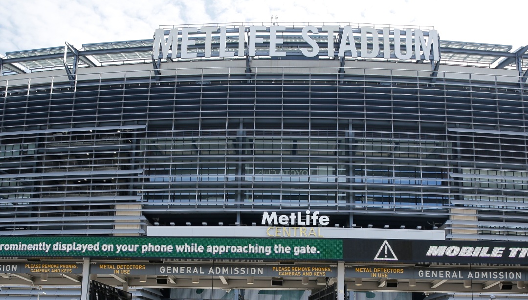 Fans arrive at MetLife Stadium before an NFL football game between the New York Jets and the Buffalo Bills Sunday, Sept. 8, 2019, in East Rutherford, N.J.