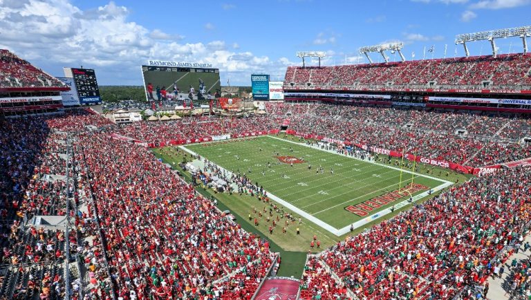 FILE - a general view of Raymond James Stadium during an NFL football game between the Philadelphia Eagles and the Tampa Bay Buccaneers, Sunday, Sept. 29, 2024, in Tampa, Fla. (AP Photo/Doug Murray, FIle)