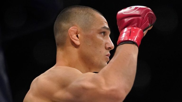 Aaron Pico during a 150-pound contract weight match against Adli Edwards at the Bellator 277 mixed martial arts event.