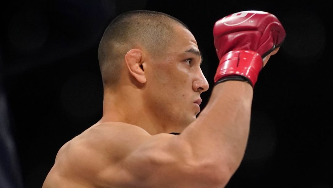 Aaron Pico during a 150-pound contract weight match against Adli Edwards at the Bellator 277 mixed martial arts event.